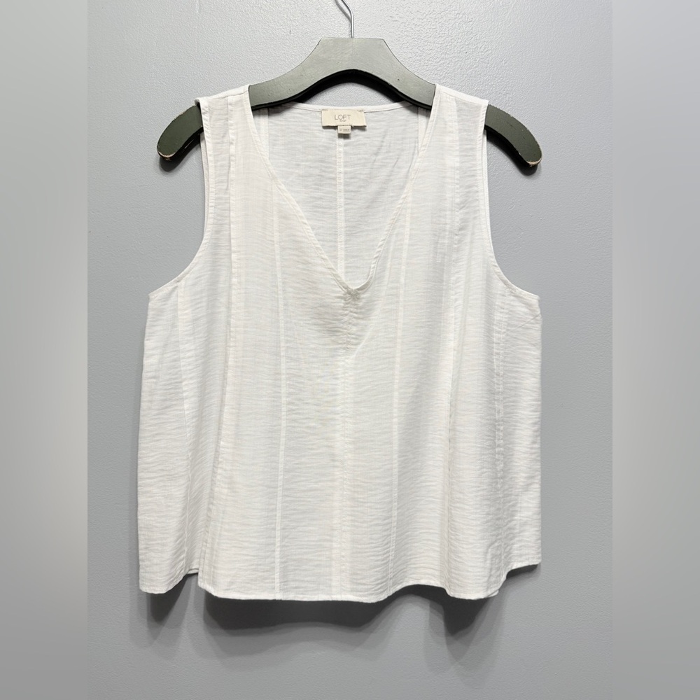 #1) LOFT Women's white V-Neck Tank Top